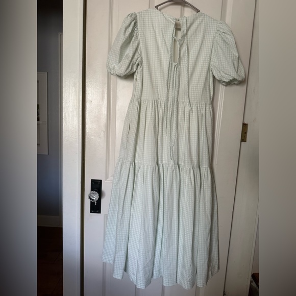 Antonio Melani “Born On 4th” Puff Sleeve Gingham Dress, size 8, light green - Picture 3 of 5